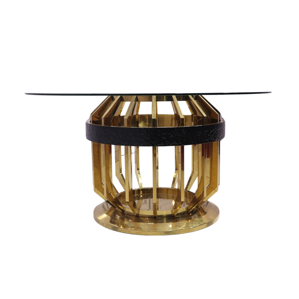 Gold Table With Glass Top