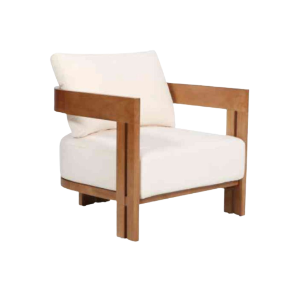 Box Wooden Single Seater Sofa