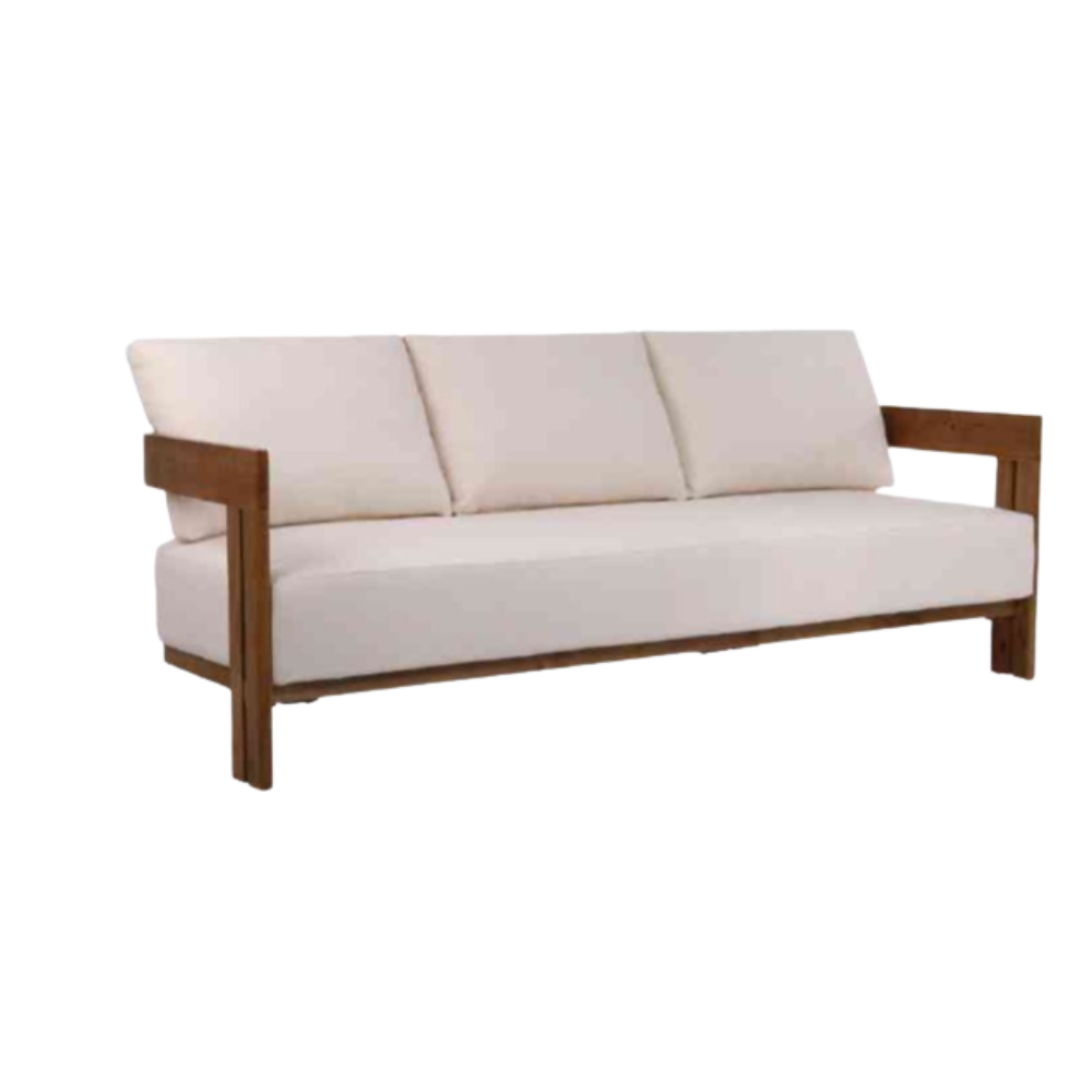 Box Wooden Three Seater Sofa