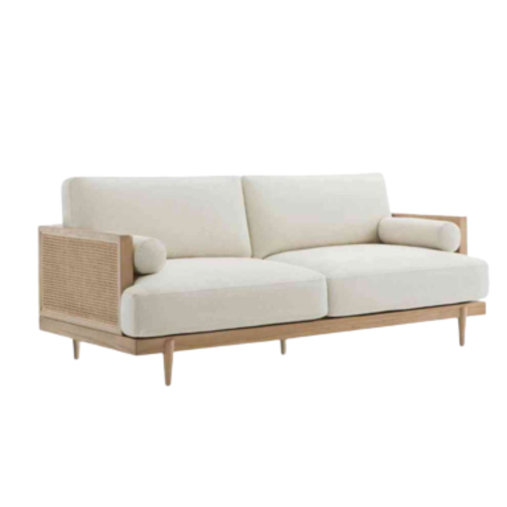 Box Rattan Three Seater Sofa
