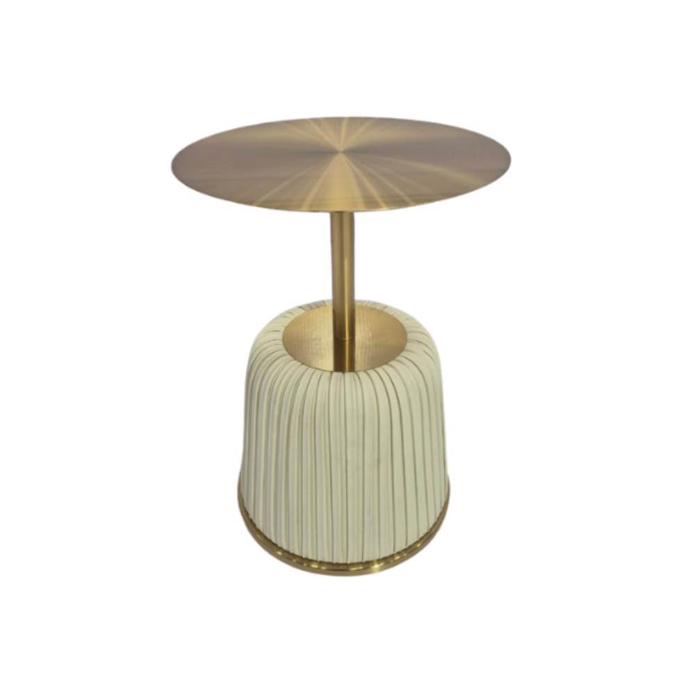 White & Gold Side Table
