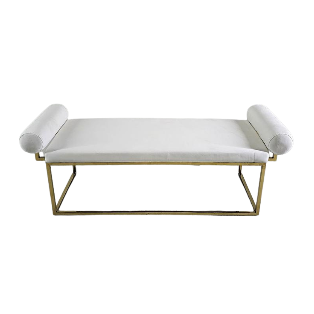 White Velvet Bench