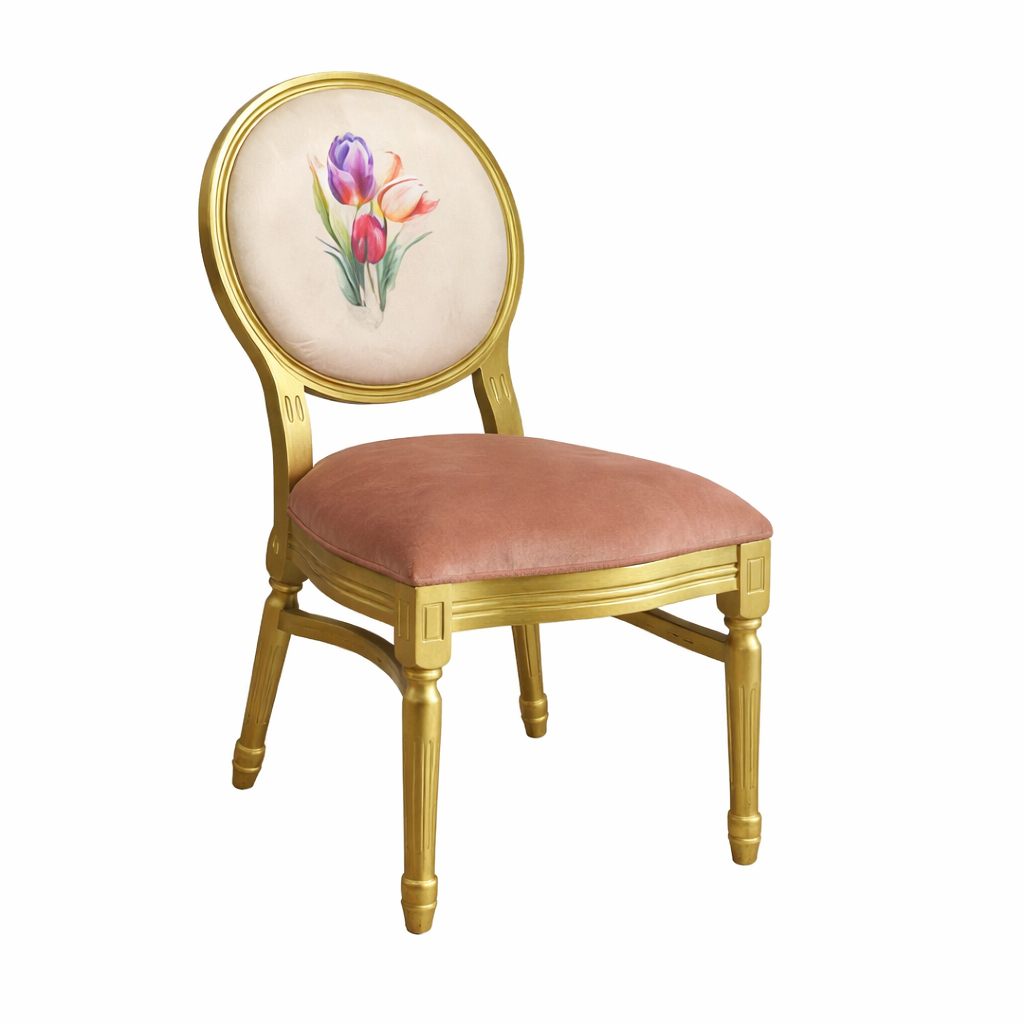 Botanical Tulip Floral Chairs Pink