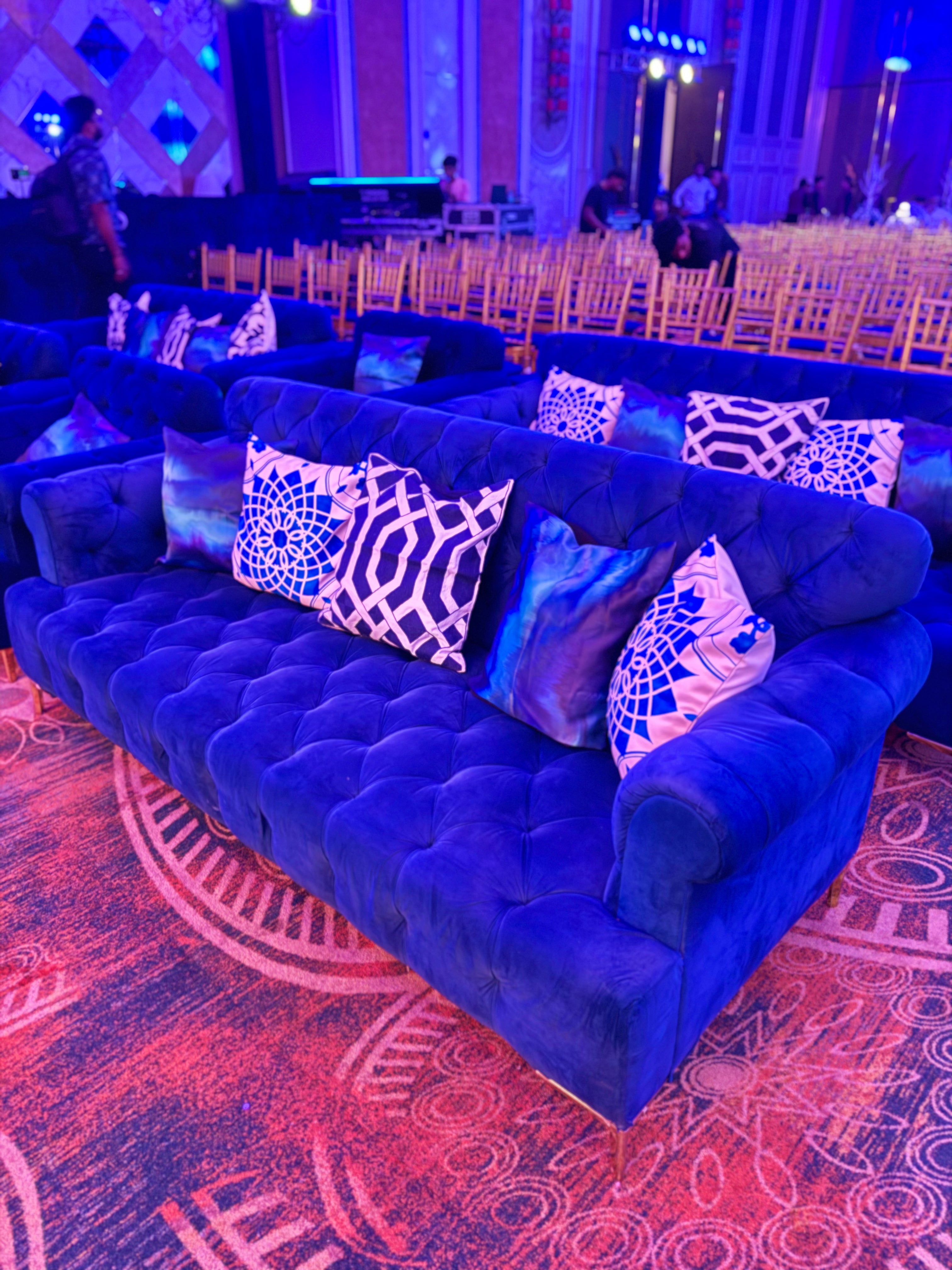 Emerald Blue Three Seater Sofa