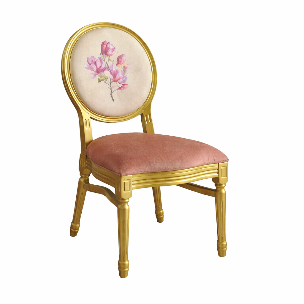 Tulip Bloom Floral Chair Pink