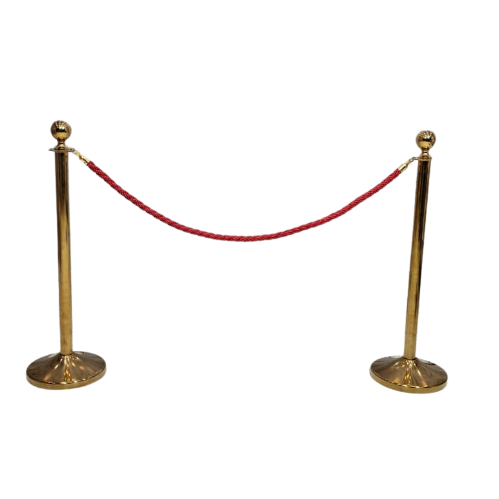 Gold Poles with Red Ropes