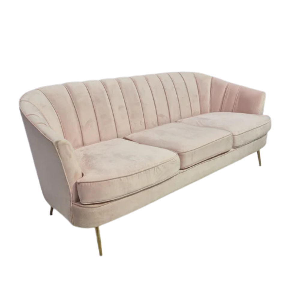 Blush Pink Three Seater Sofa