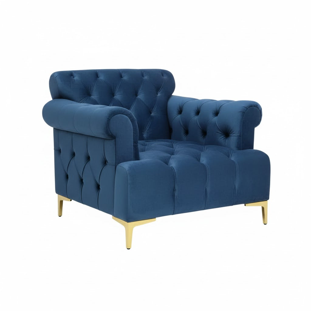 Emerald Blue Single Seater Sofa