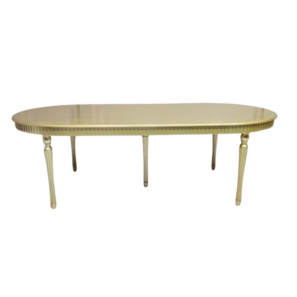 Silver Oval Dining Table