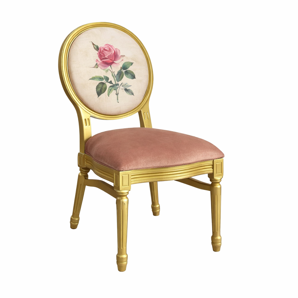 Rose Floral Chair Pink