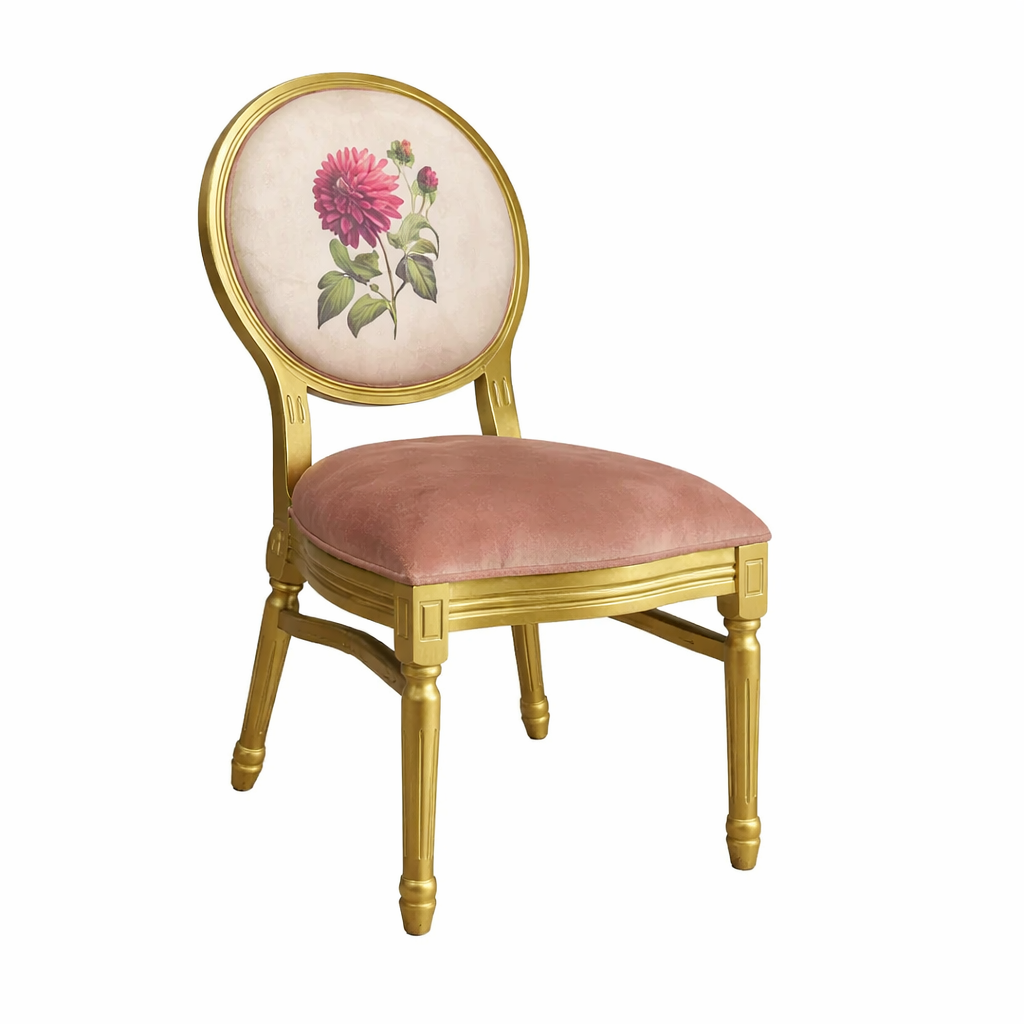 Dahlia Floral Chair Pink
