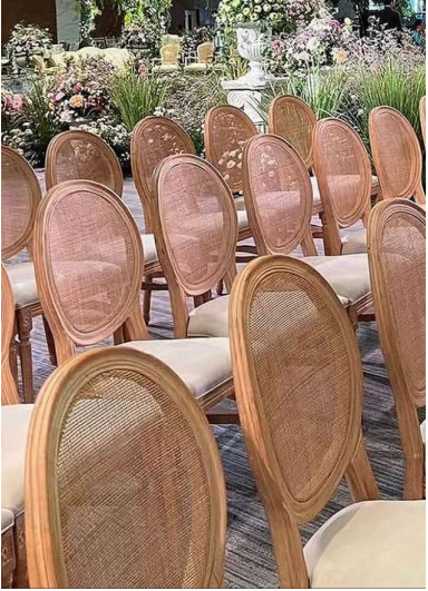 Rattan Back Wooden Chair