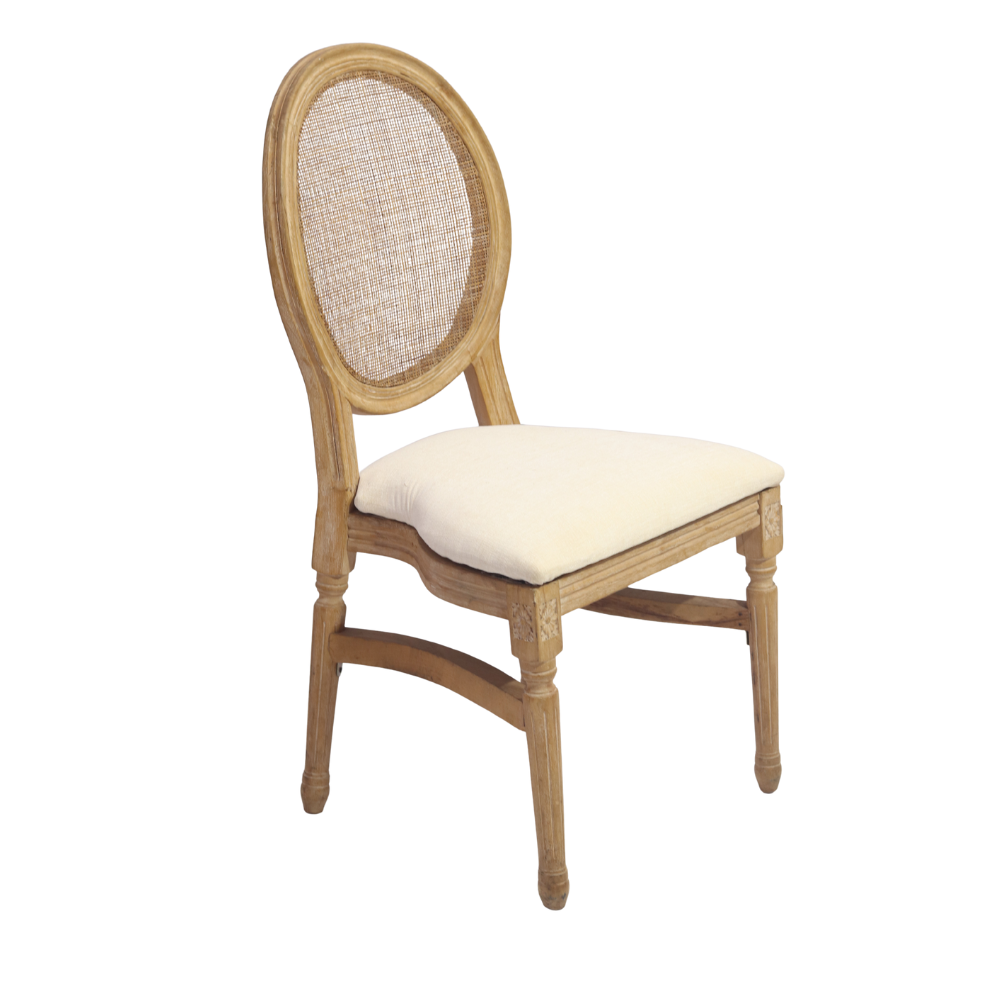 Rattan Back Wooden Chair
