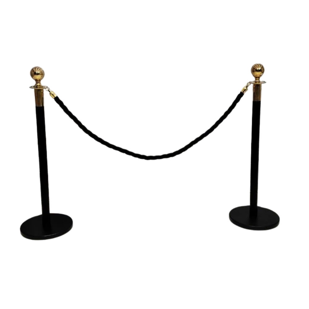 Black Poles with Black Rope