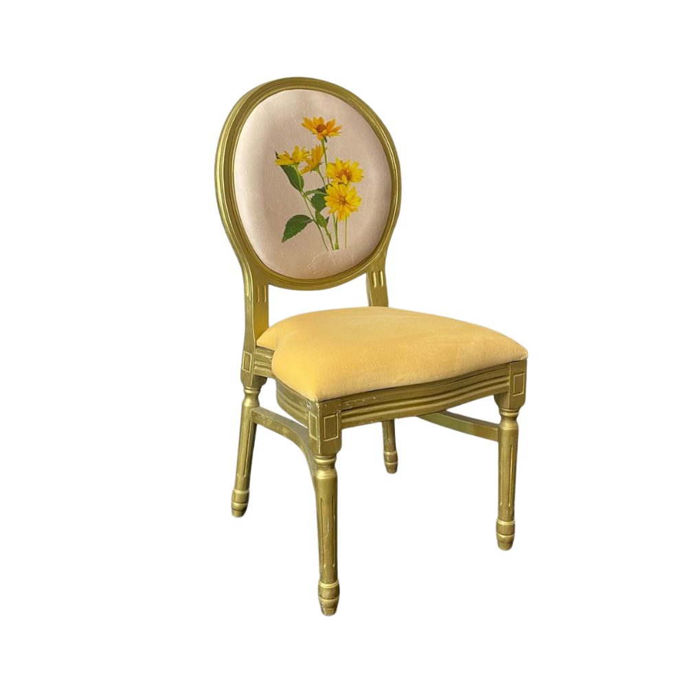 Artichoke Floral Chair Yellow