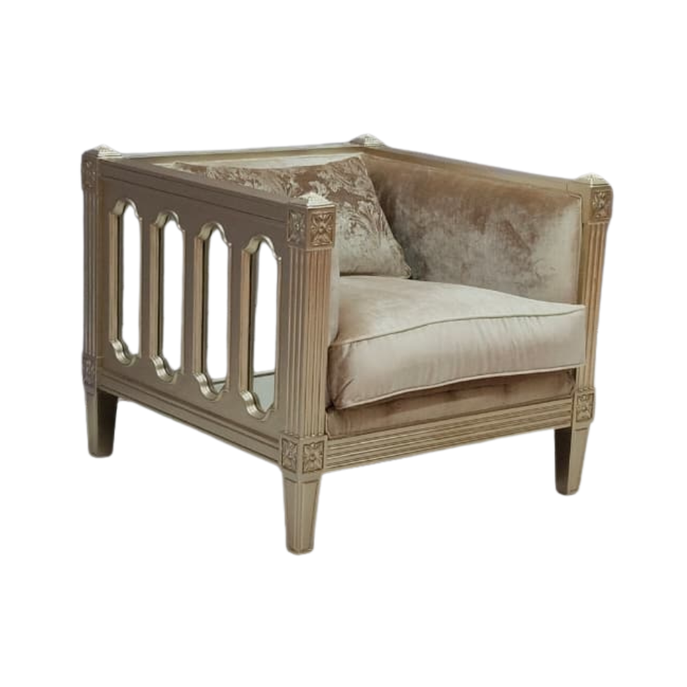 Royal Mirror Single Seater Sofa