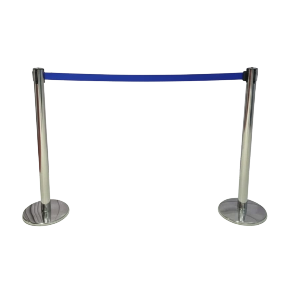 Silver Poles with Blue Strap