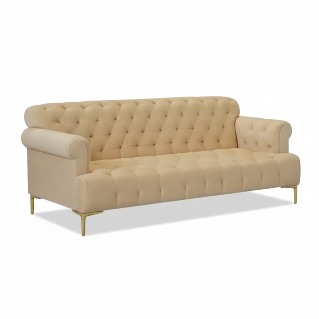 Henry Beige Three Seater Sofa